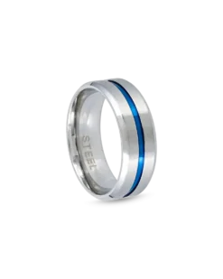 Bague pour homme - Blue Stripe