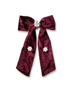 Barrette - Burgundy Bow