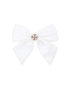 Barrette - White Bow