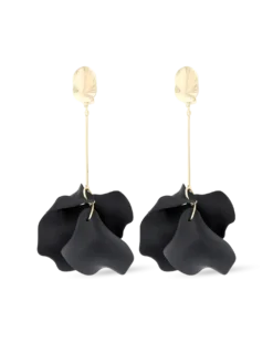 Boucles d'oreilles clips - Black Leaves