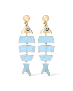 Boucles d'oreilles clips - Blue Sea