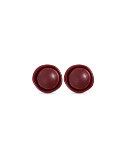 Boucles d'oreilles clips - Burgundy Circle