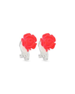Boucles d'oreilles clips fille - Pink Rose