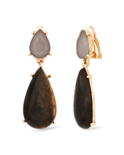 Boucles d'oreilles clips - Gem Teardrops