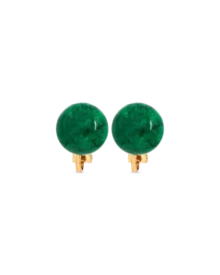 Boucles d'oreilles clips - Moss Agate
