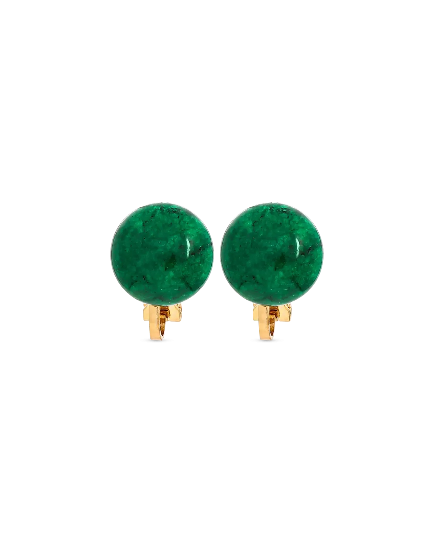 Boucles d'oreilles clips - Moss Agate