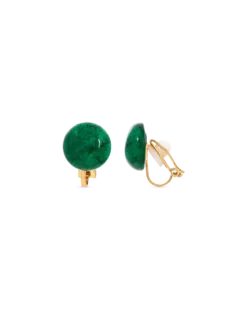 Boucles d'oreilles clips - Moss Agate
