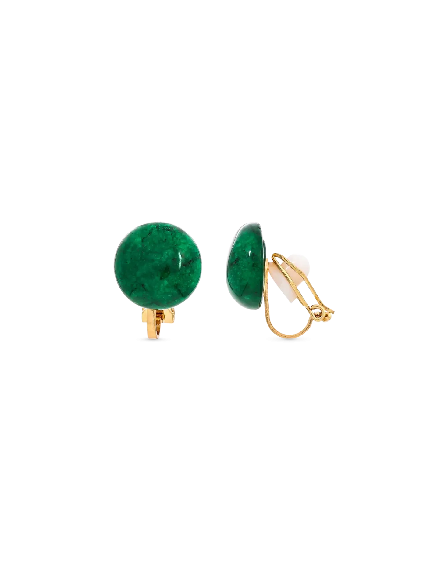 Boucles d'oreilles clips - Moss Agate