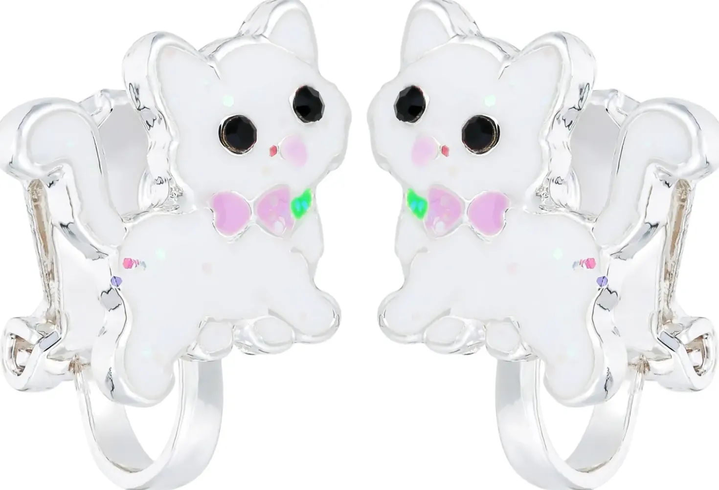 Boucles d'oreilles clips pour enfant - White Cutie