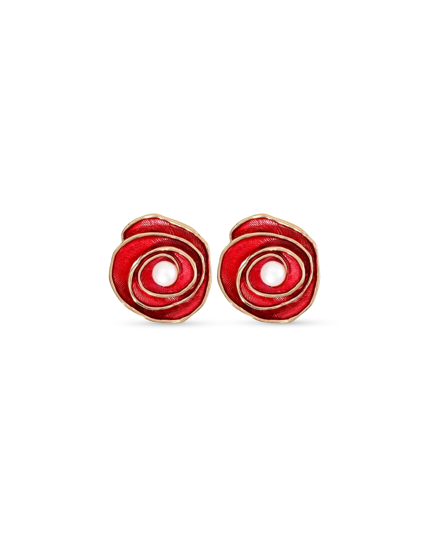 Boucles d'oreilles clips - Rose Spiral