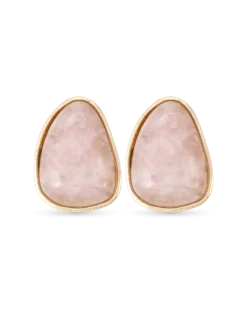 Boucles d'oreilles clips - Rose Quartz