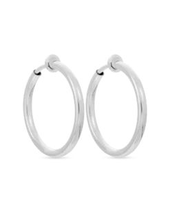 Boucles d'oreilles clips - Silver Hoops