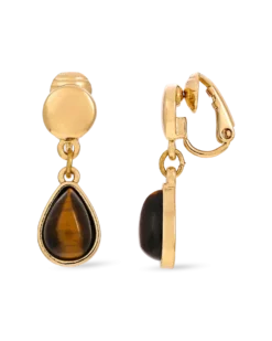 Boucles d'oreilles clips - Tiger Eye