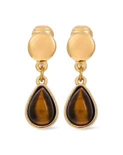 Boucles d'oreilles clips - Tiger Eye