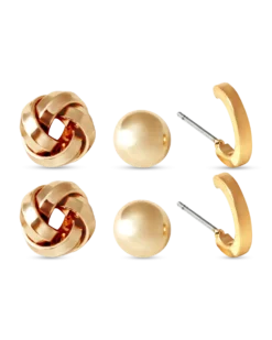 Boucles d'oreilles - Set Gold x3