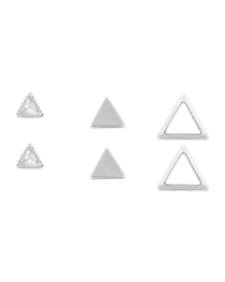 Boucles d'oreilles - Silver Triangle Trio
