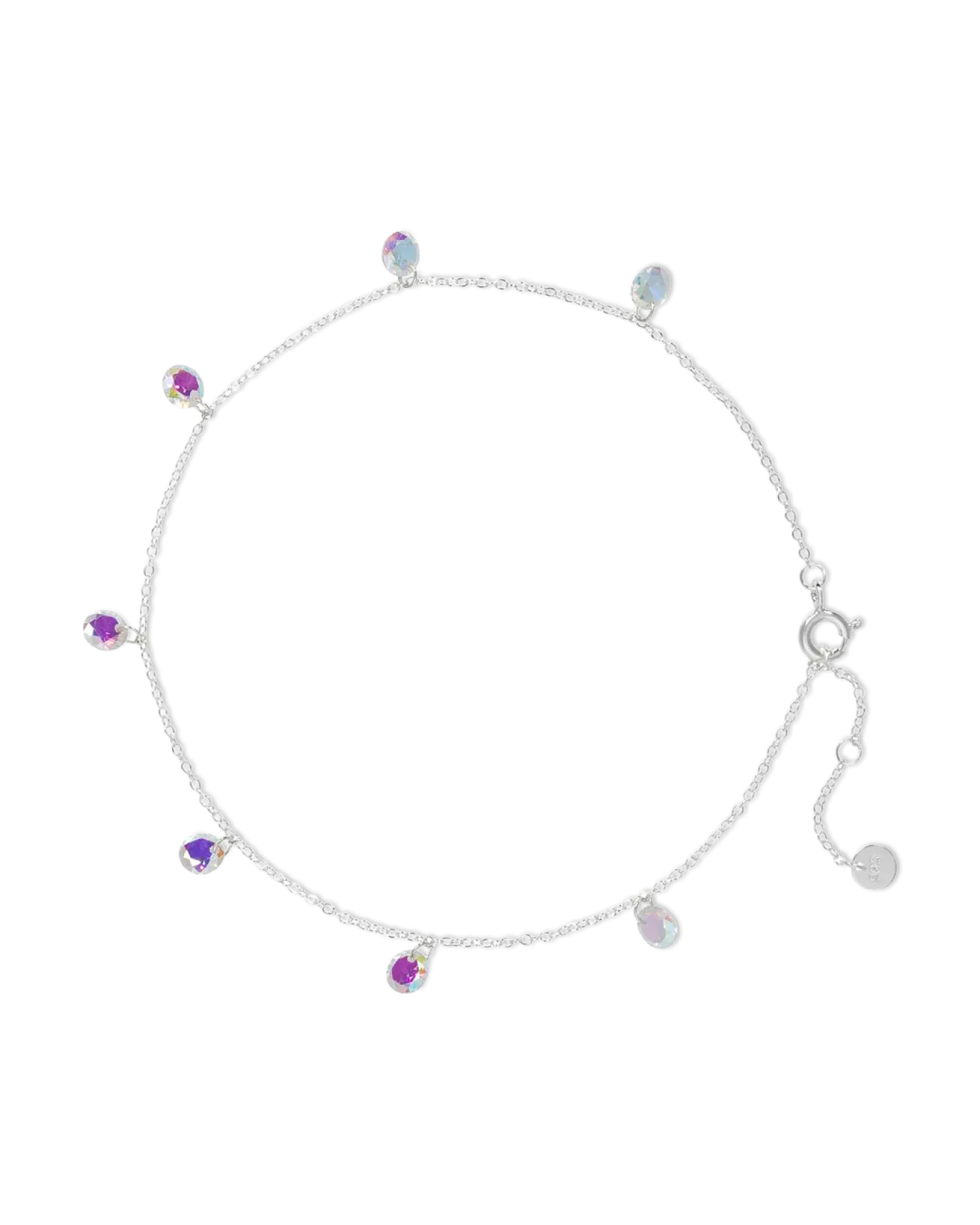 Bracelet de cheville - Rainbow Zirconia