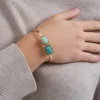 Bracelet jonc - Square Amazonite
