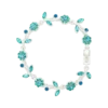 Bracelet - Pétales vertes en strass
