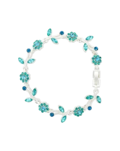 Bracelet - Pétales vertes en strass
