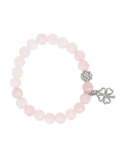Bracelet - Quartz rose / trèfle