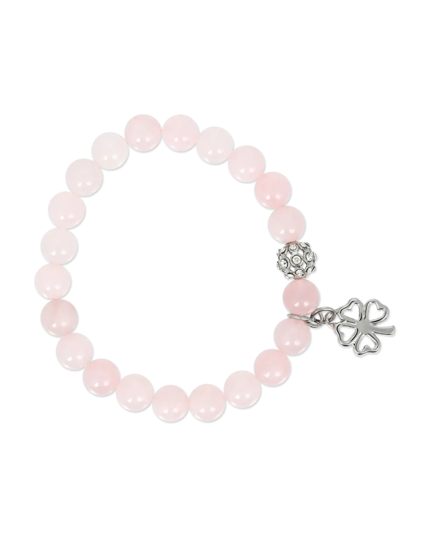 Bracelet - Quartz rose / trèfle