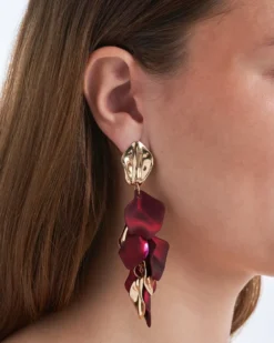 Clous d'oreilles - Burgundy Leaves
