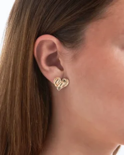 Clous d'oreilles - Champagne Hearts