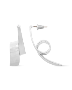 Clous d'oreilles - Curved Silver