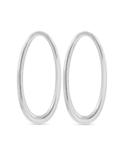 Clous d'oreilles - Rhodium Ovals