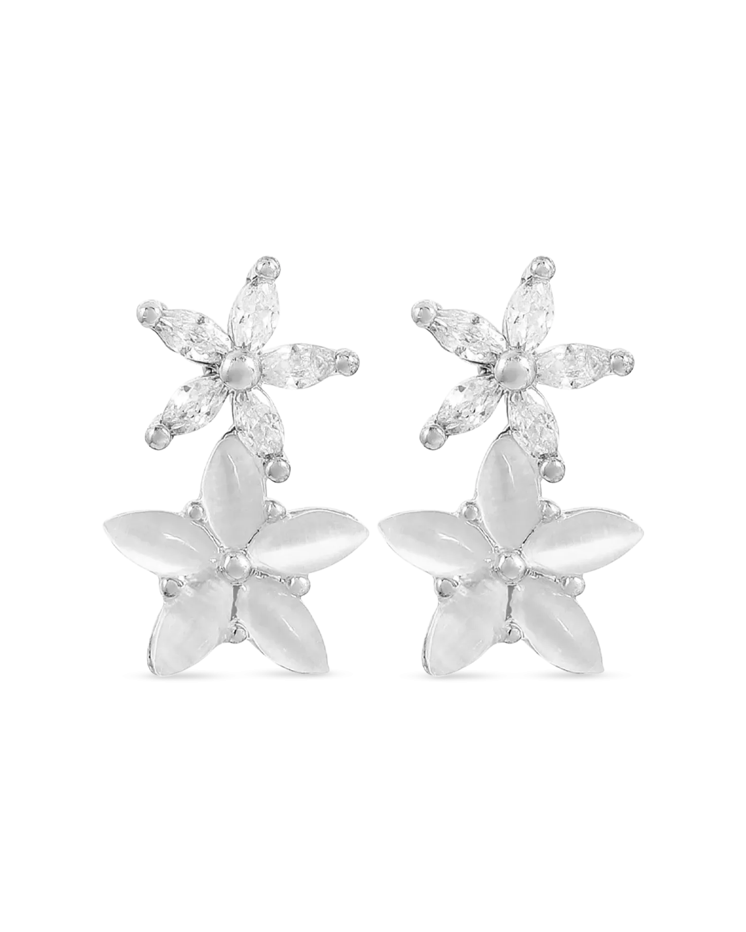 Clous d'oreilles - Silver Blossom