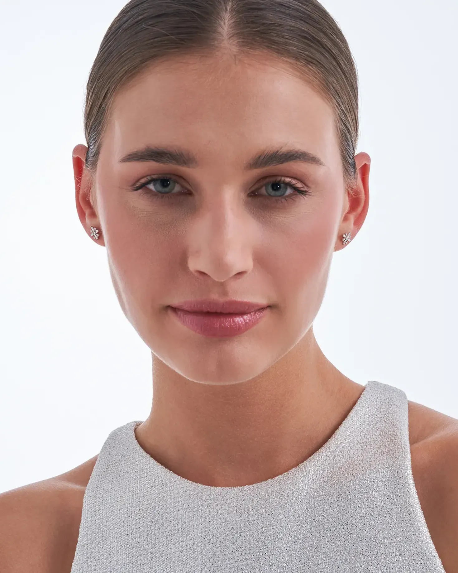 Clous d'oreilles - Silver Iceflower