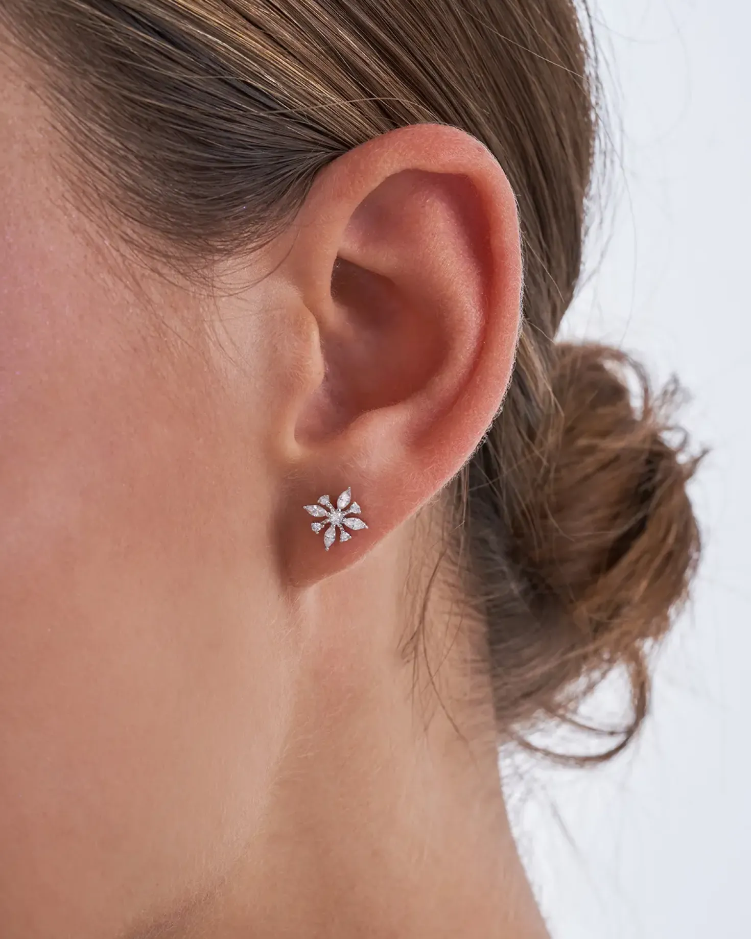 Clous d'oreilles - Silver Iceflower