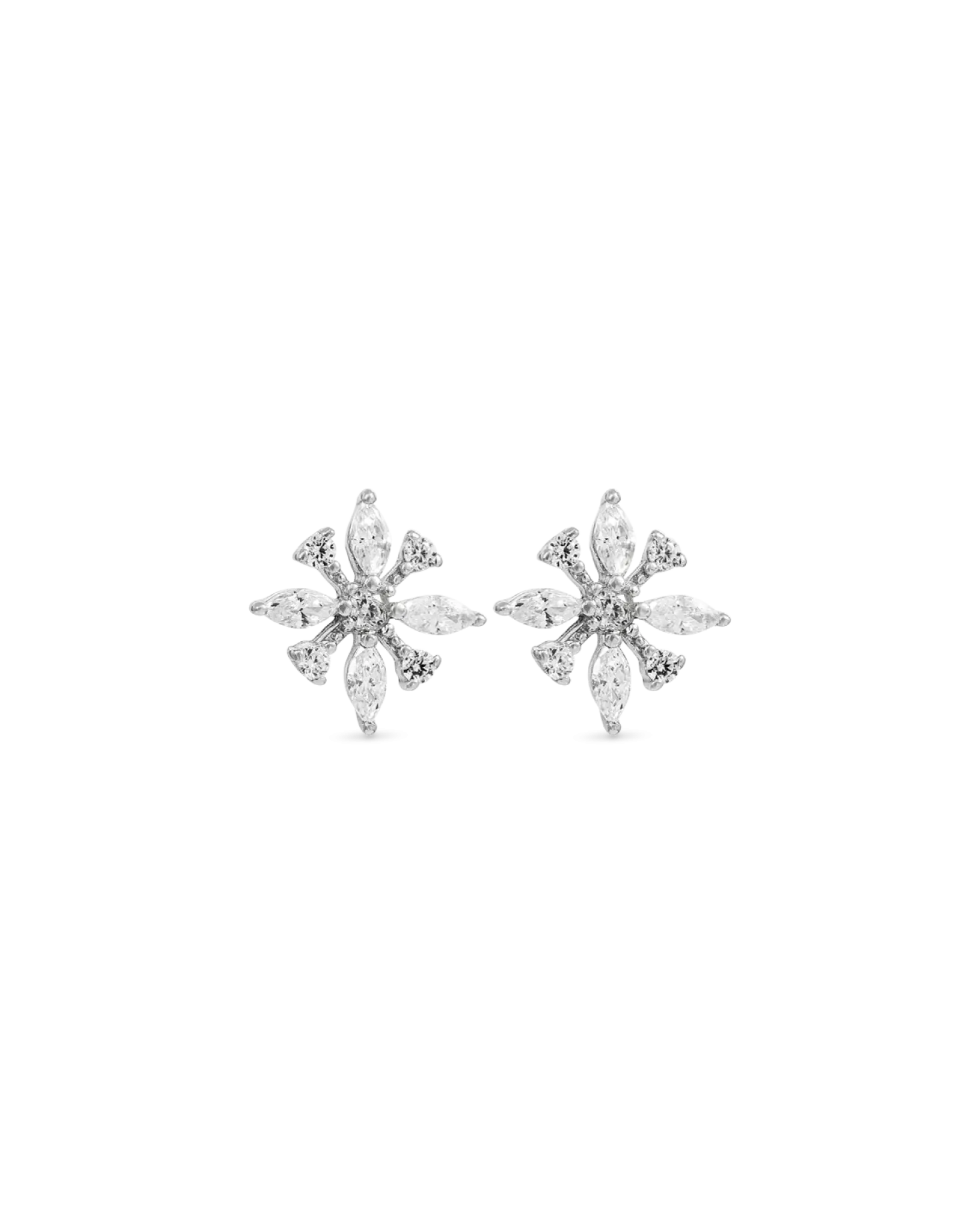 Clous d'oreilles - Silver Iceflower