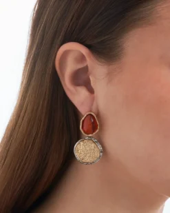Clous d'oreilles - Vintage Orange