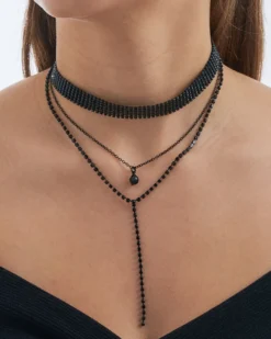 Collier multirangs - Black Glamour