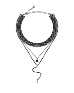 Collier multirangs - Black Glamour