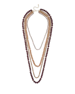 Collier multirangs - Brown Beads