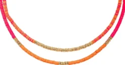 Collier multirangs - Coral Shine