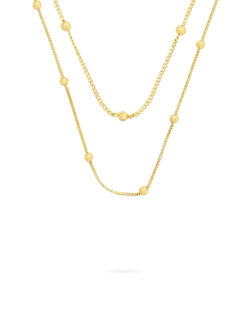 Collier multirangs - Golden Bubbles