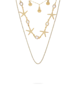 Collier multirangs - Golden Shells