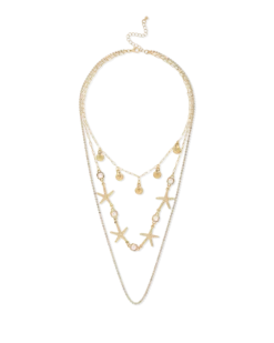 Collier multirangs - Golden Shells
