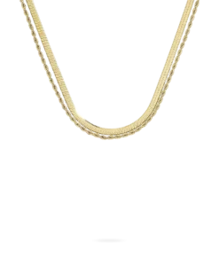 Collier multi-rangs - Golden Steel