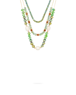 Collier multirangs - Green Beads