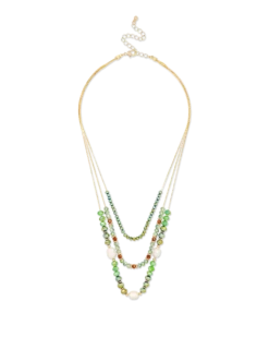 Collier multirangs - Green Beads