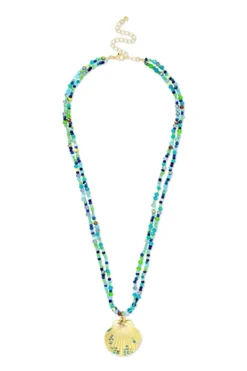 Collier multirangs - Green Glass
