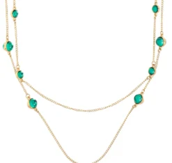 Collier multirangs - Green Marble