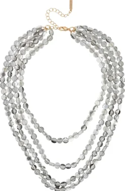 Collier multirangs - Grey Pearls