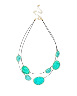 Collier multirangs - Hammered Turquoise