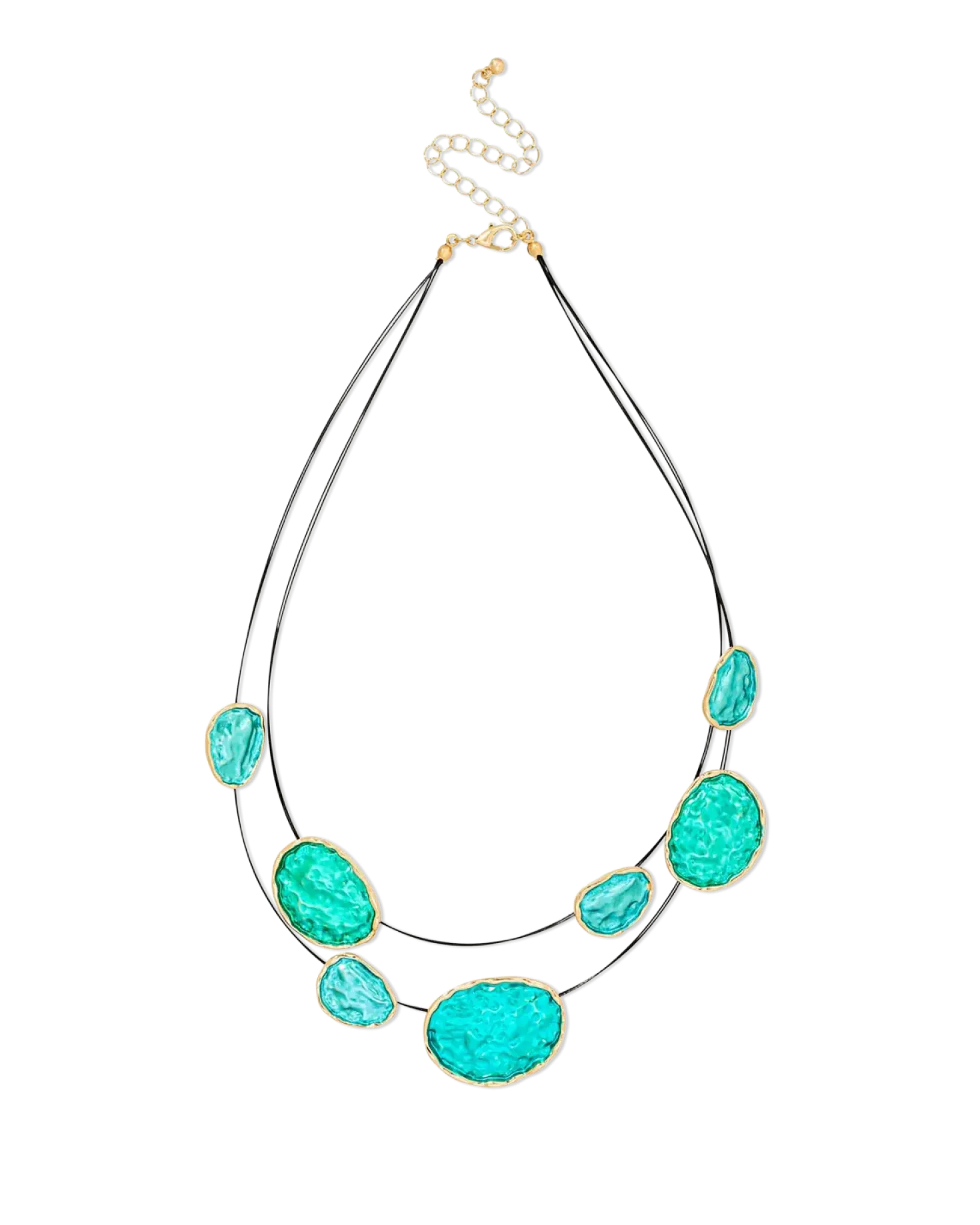Collier multirangs - Hammered Turquoise